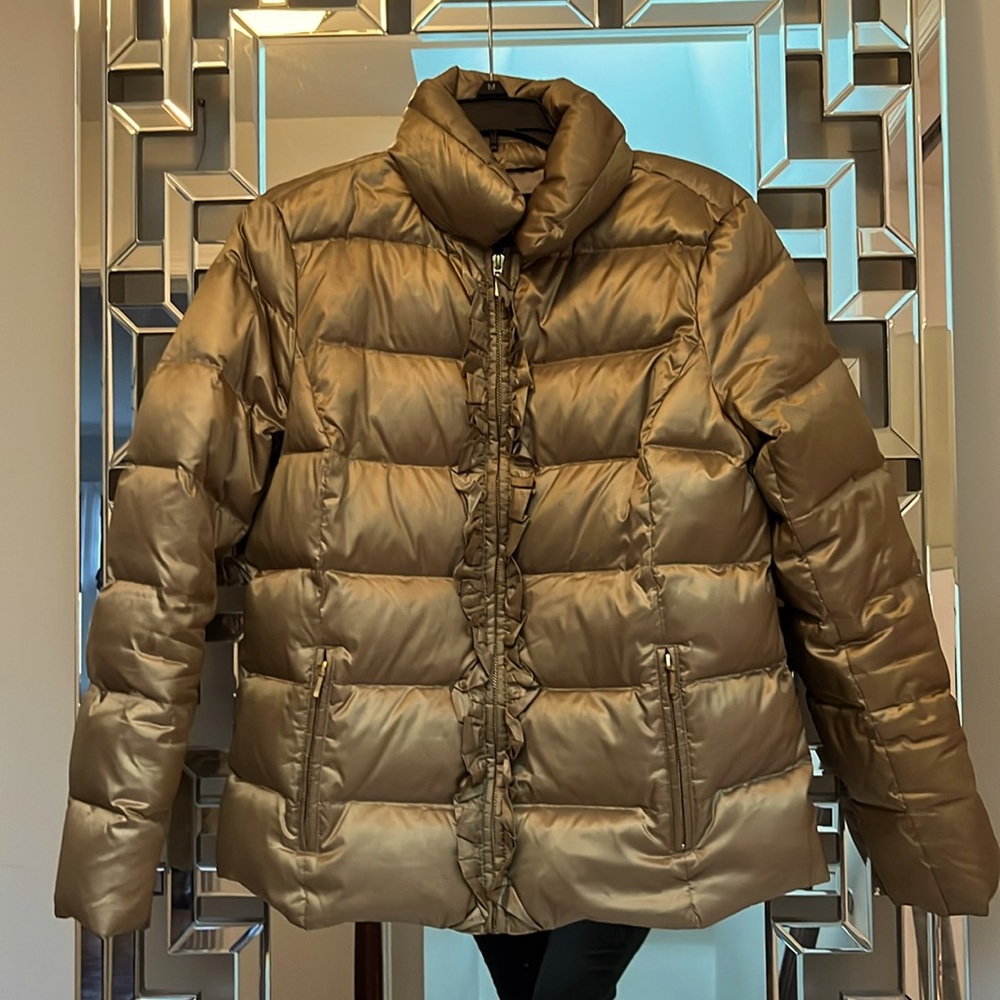 Talbots Size M Gold Metalic Puffer